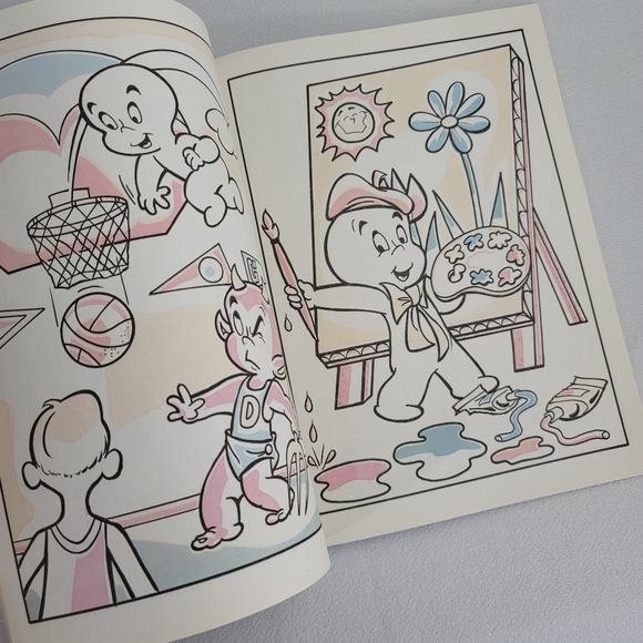 (2) Vtg Paint With Water Book - Casper The Ghost Walt Disney Fairy Tales - Picture 4 of 11